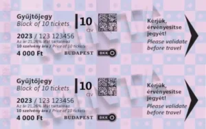 BKK 10 darabos gyűjtőjegy