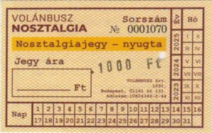 Volánbusz - jegy